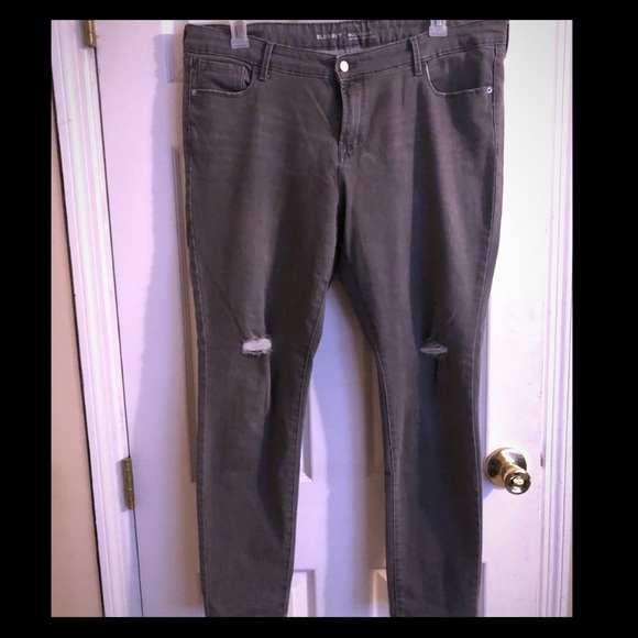 Old Navy Denim - Old Navy gray distressed jeans size 18